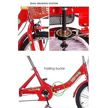 Amazon | 3輪 16インチ 大人用三輪車 折りたたみ式トライク